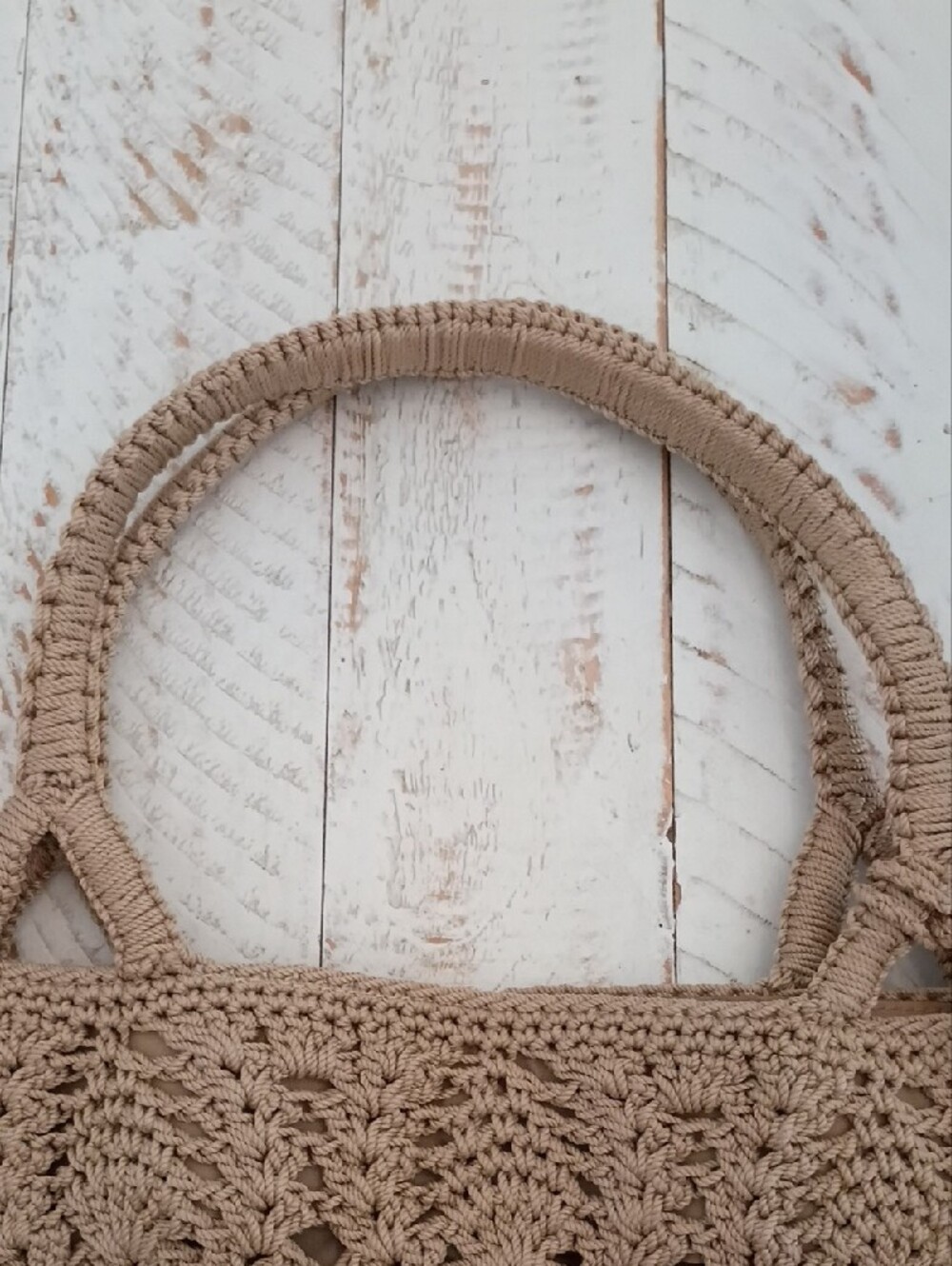 The Sak Crochet Tote Bag in Beige Like New Unique Crochet Pattern - Picture 4 of 9